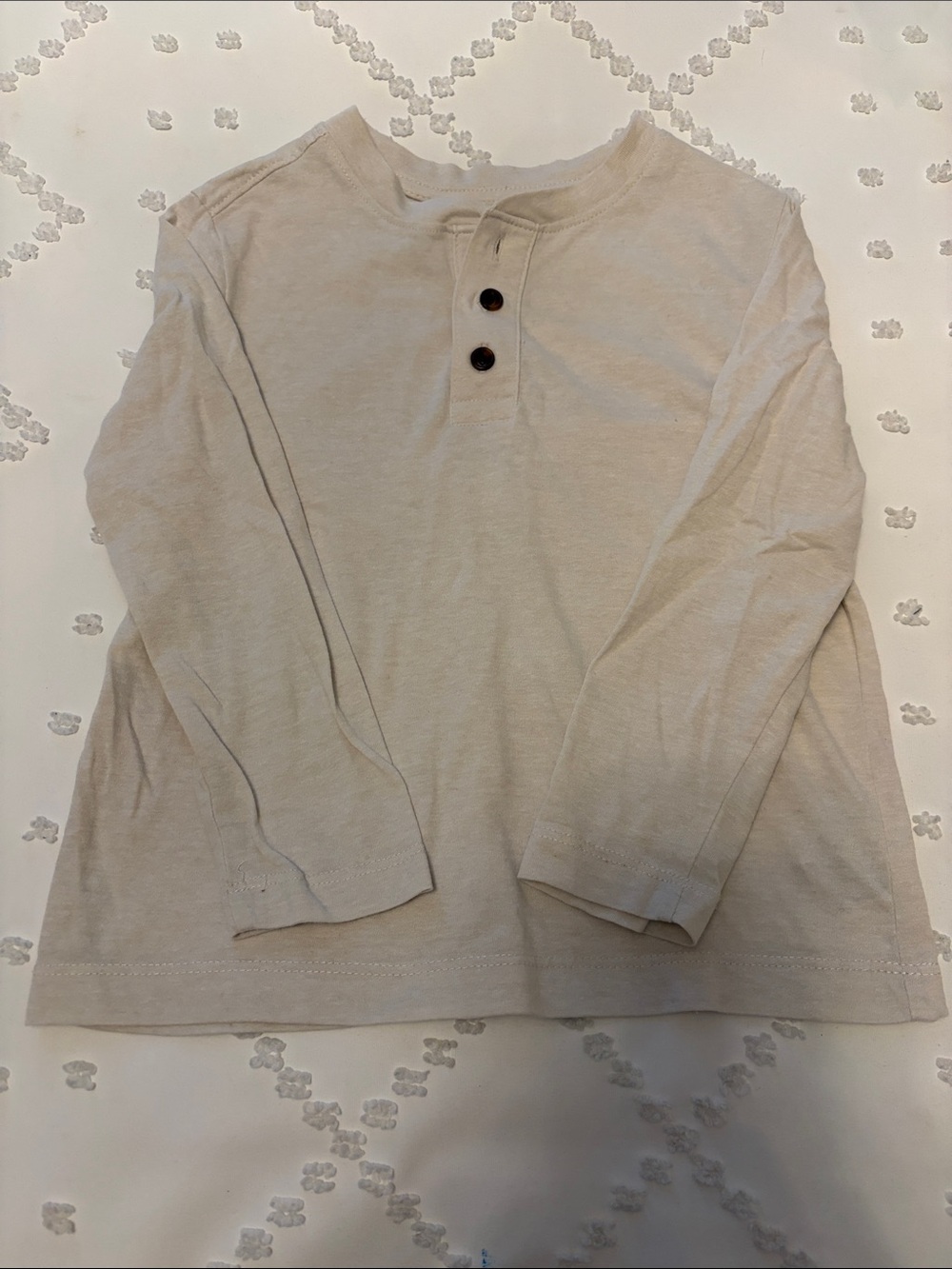Old Navy Beige Long Sleeve Henley Top